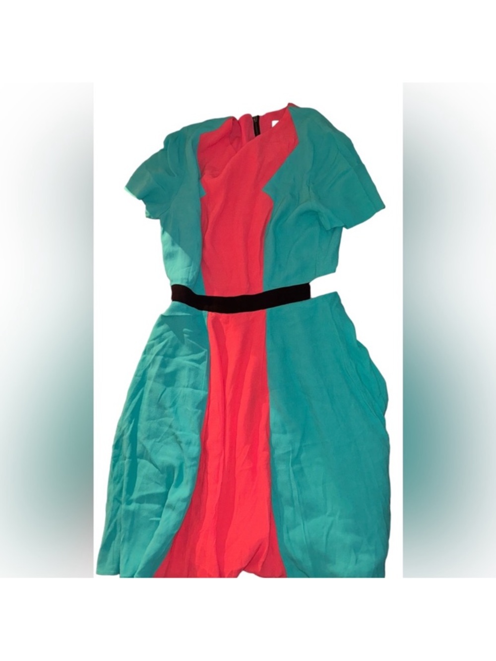 Prabal Gurung Coral and Teal Colorblock Jacket